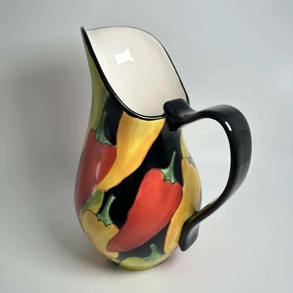 Clay Art Caliente Chili Hot Pepper Margarita Pitcher Water Jug‎ 64oz StoneLite